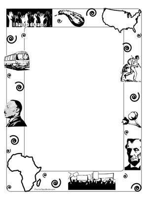 Black History Figures- Portrait Blank - Teacher Clipart Borders