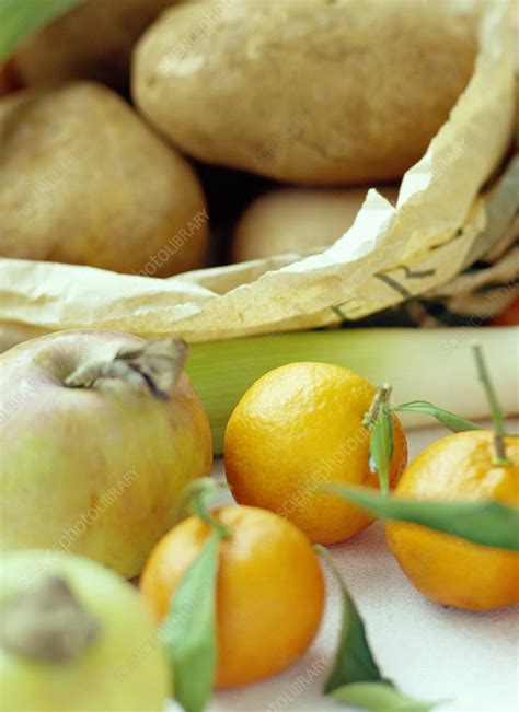 organic fruits  vegetables stock image  science photo