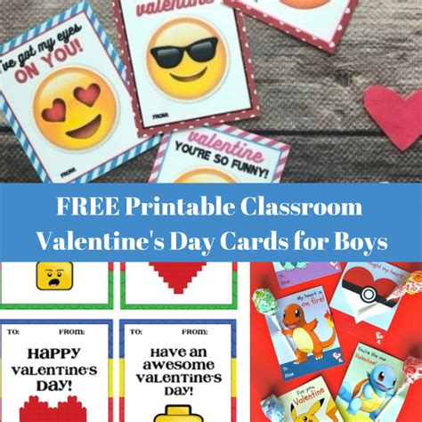 FREE Printable Classroom Valentine's Day Cards for Boys | SwagGrabber