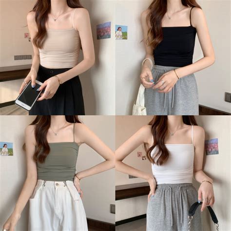 New Ice Silk Small Camisole for Women with Slim Fit and Slim Fixed Cup ...