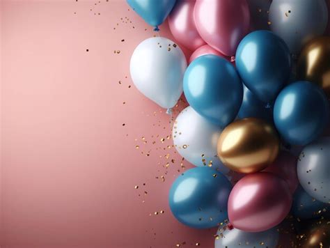 Premium AI Image | A bunch of balloons with gold glitter