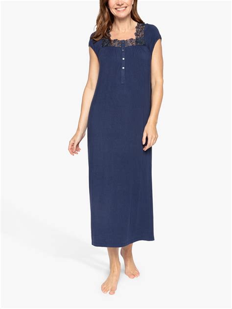 Nora Rose by Cyberjammies Jenna Long Jersey Nightdress, Navy at John