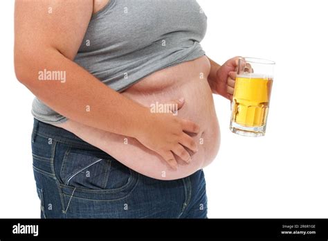 Beer, weight gain and plus size stomach in a studio with alcohol ...