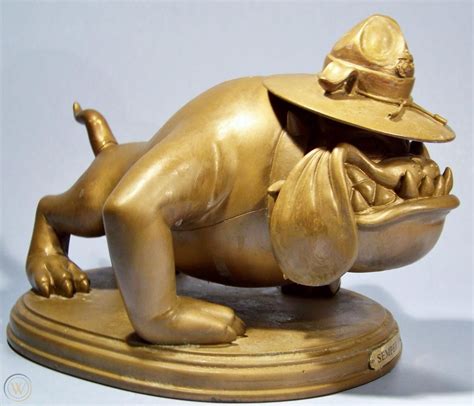 USMC DEVIL DOG BRONZED STATUE SEMPER FI MARINE CORPS BULLDOG BRADFORD ...