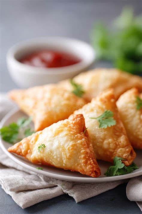 crispy samosas  spiced potato  pea filling served  chutney