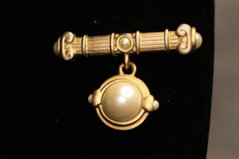 Gold Pearl Brooch - Etsy