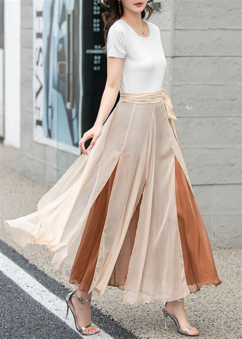 Chiffon Skirt, Boho Chiffon Wrap Skirt, Summer Swing Chiffon Midi Skirt
