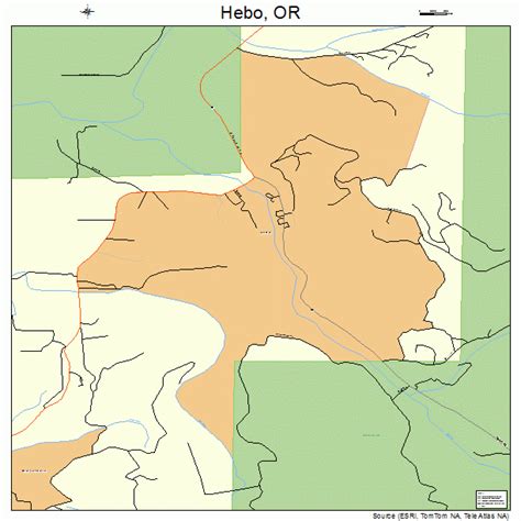 Hebo Oregon Street Map 4133100