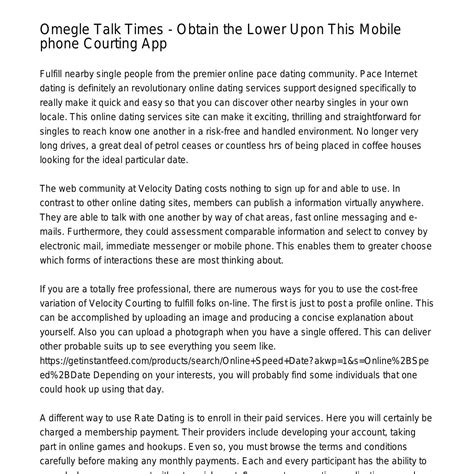 Omegle Talk Schedules Obtain the Low Down on This Mobile Internet