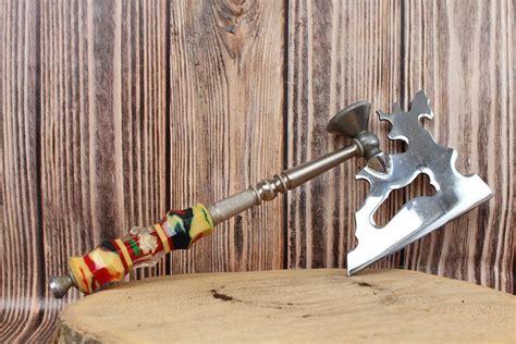 vintage kitchen axe handmade kitchen tool prison art meat hammer decor