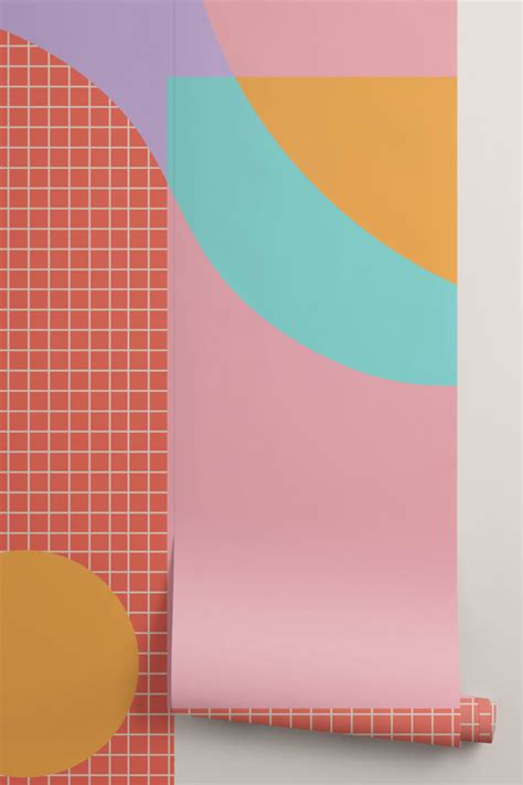 Memphis Style Colorful Geometric Wallpaper Mural - Hovia | Hovia