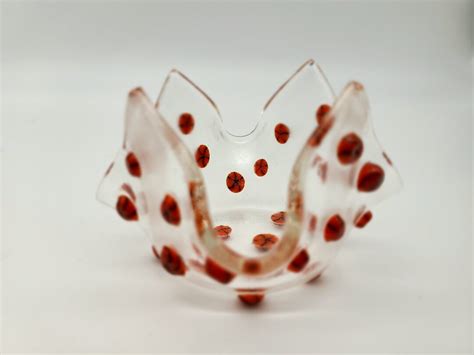 Murrine Glass Tealight Holder, Murrine Dots, Cornish Fused Glass, Handmade, Candle Shield ...