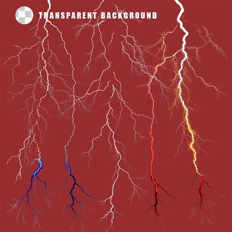 Premium PSD | Lightning on an isolated transparent background