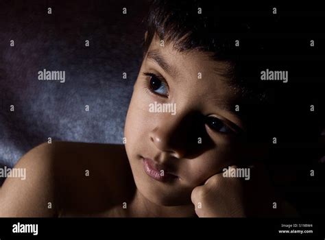 thinking boy stock photo alamy