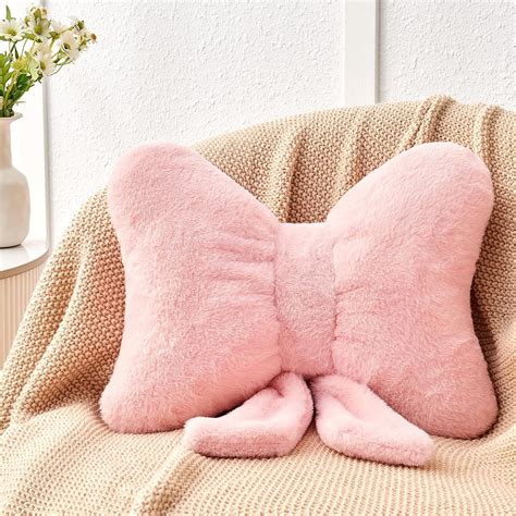 Amazon.com: Mepherl Pink Bow Pillow,12'' Bow Shaped Pillow with Faux