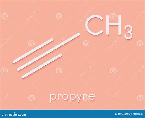 Propyne Molecule. Skeletal Formula. Cartoon Vector | CartoonDealer.com ...