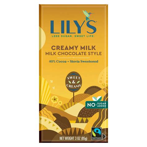 Lily's Sweets Milk Chocolate Bar Creamy 3 oz (Pack Of 12) - Walmart.com