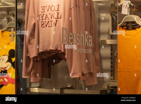 SPAIN, BARCELONA - May 11, 2021: Bershka store name. Stock Photo Stock ...