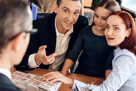 premium photo happy family received cash compensation