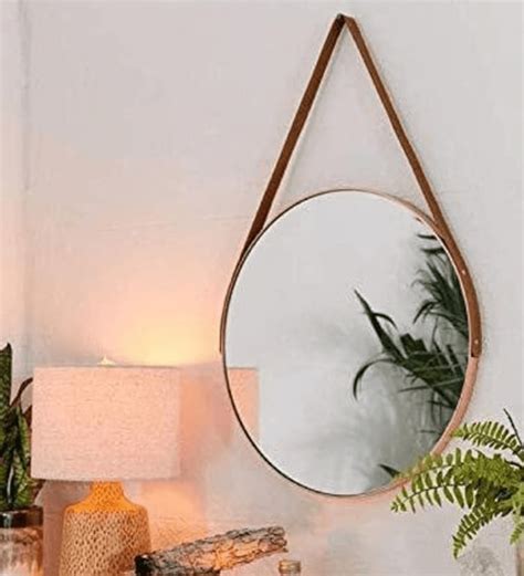 Buy Hanging Rose Gold Leather Wall Mirror at 23% OFF by CasaGold ...