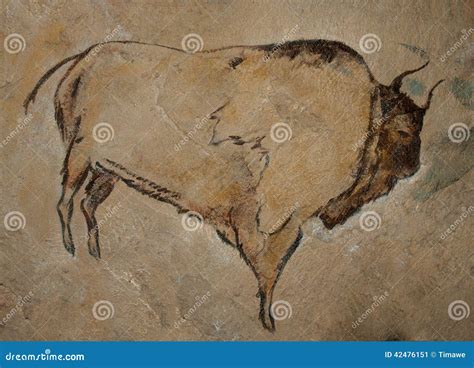 Prehistoric Auroch Cave Painting Stock Image | CartoonDealer.com #231098107