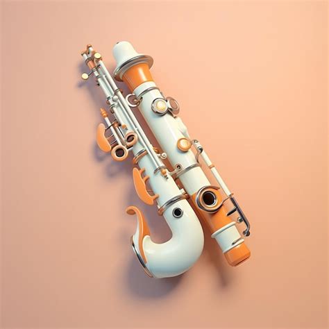 Premium AI Image | Cartoon clarinet3D