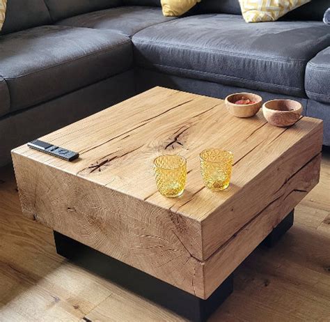 couchtisch aus eiche massivholz rustikal etsyde