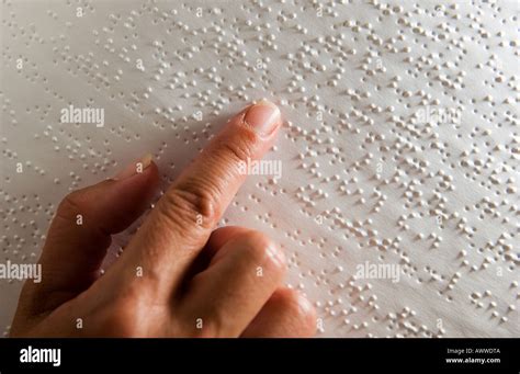 blind person reading braille Stock Photo - Alamy