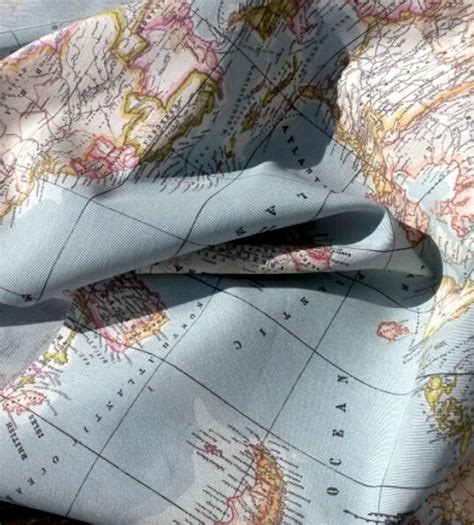 Map Fabric World Map Fabric Fabric Map of the World World - Etsy