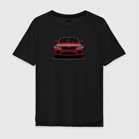 Мужская футболка хлопок Oversize BMW M5 F90 red — купить со скидкой 17% ...