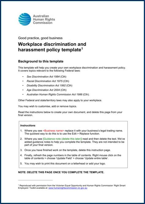Anti Harassment Policy Template - Template 2 : Resume Examples #xM8p2qpKY9