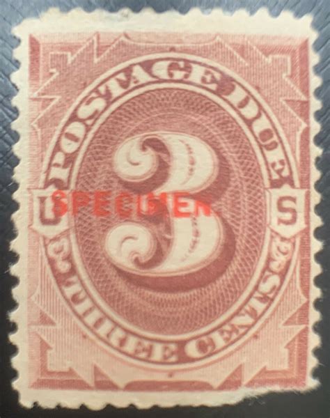 1884 3 cent Postage Due Specimen US Stamp #J17S MH | United States