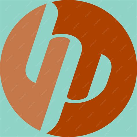 Логотип hp на синем фоне | Премиум векторы