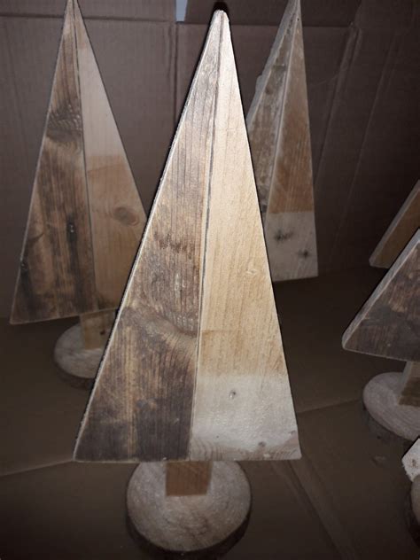 wooden rustic christmas tree handmade  recycled wood etsy