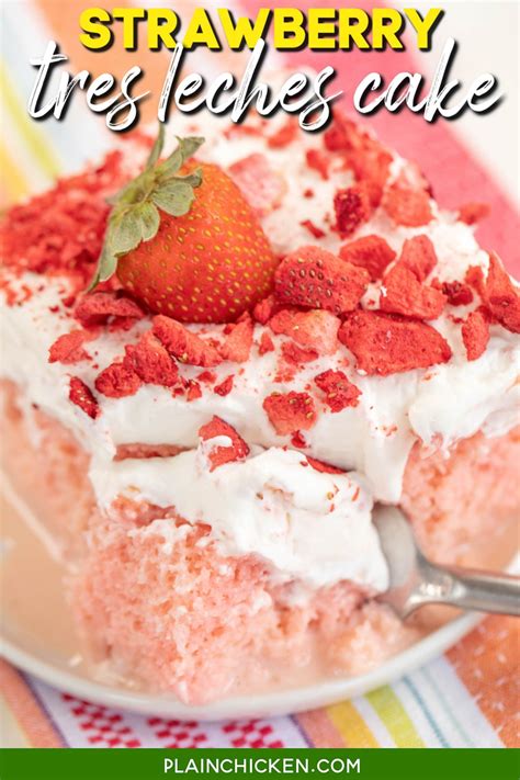 Strawberry Tres Leches Cake | Yummy cakes, Tres leches cake, Strawberry