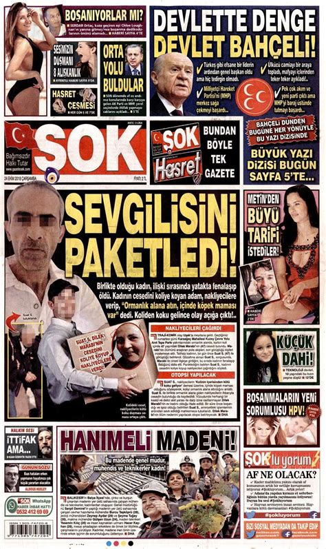 Şok Gazetesi 24 Ekim 2018 Anasayfası - Haber3