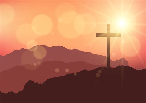 He is risen background with sunset landscape 6200138 Vector Art at Vecteezy