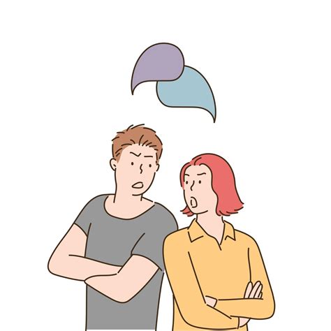 A man and a woman are arguing. hand drawn style vector design