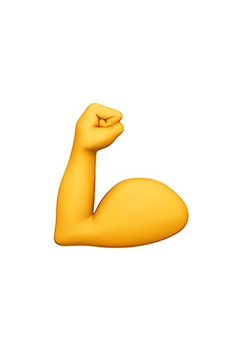 The emoji 💪 depicts a muscular arm with a flexed bicep, usually shown ...