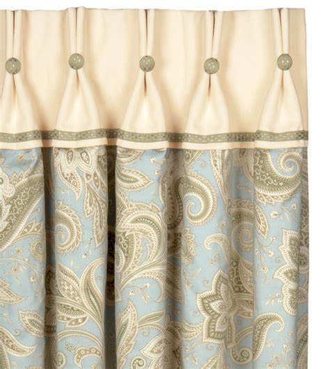 Drapery panel with buttons and a contrast header. I like how the ...