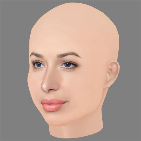 Giselle Itie Head no Hair Low Poly Head for Game - 3D Model by Nammichael