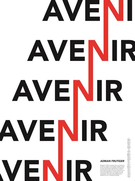 avenir typeface poster  sarah   coroflotcom