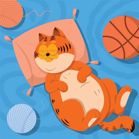 The Orange Fat Cat Sleeping 21668384 Vector Art at Vecteezy