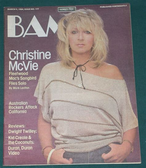 CHRISTINE MCVIE FLEETWOOD MAC BAM MAGAZINE VINTAGE 1984 * - Fleetwood Mac