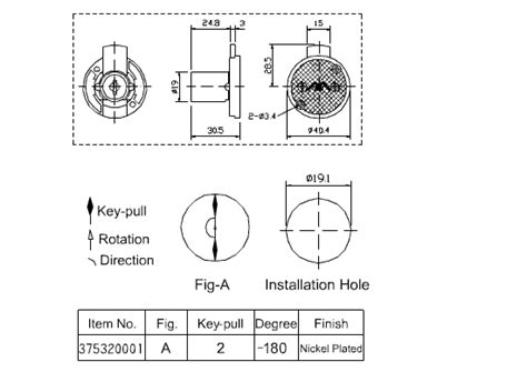Flat Key Wafer Furniture Lock