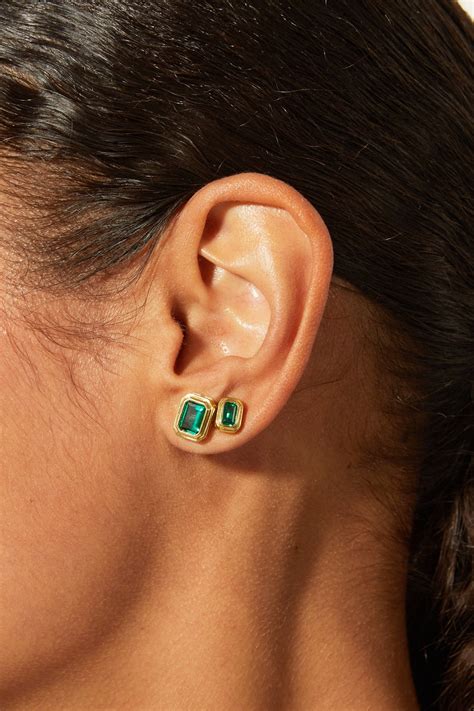 Lab Grown Emerald Heirloom Stud Earrings
