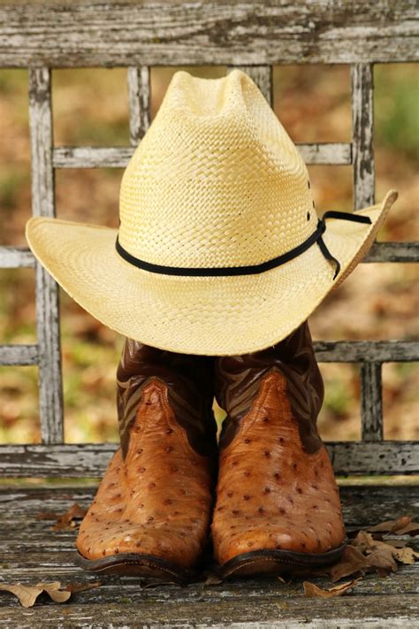 cowboy hat  boots  stock photo public domain pictures