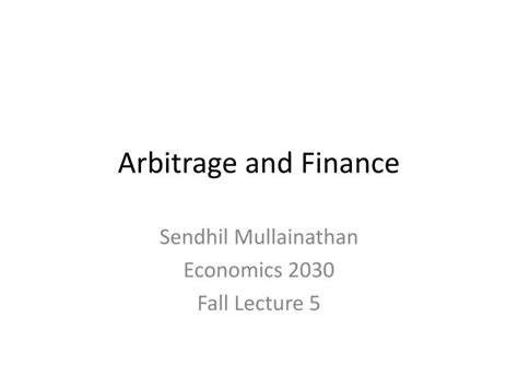 arbitrage  finance powerpoint    id