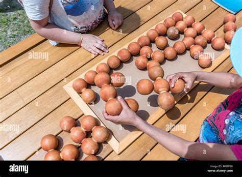 Unidentified children play a traditional Turkish wooden puzzle game ...