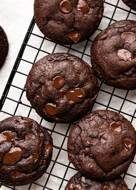 chewy double chocolate chip cookies